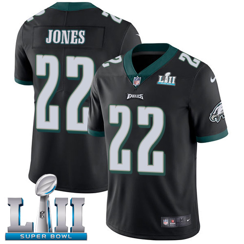 Nike Eagles #22 Sidney Jones Black Alternate Super Bowl LII Men's Stitched NFL Vapor Untouchable Limited Jersey - Click Image to Close